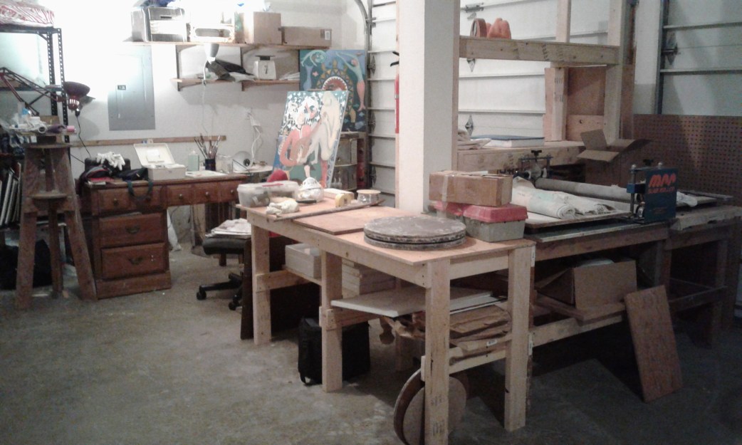 Corner view of Bea Garth's New Vancouver Art Studio