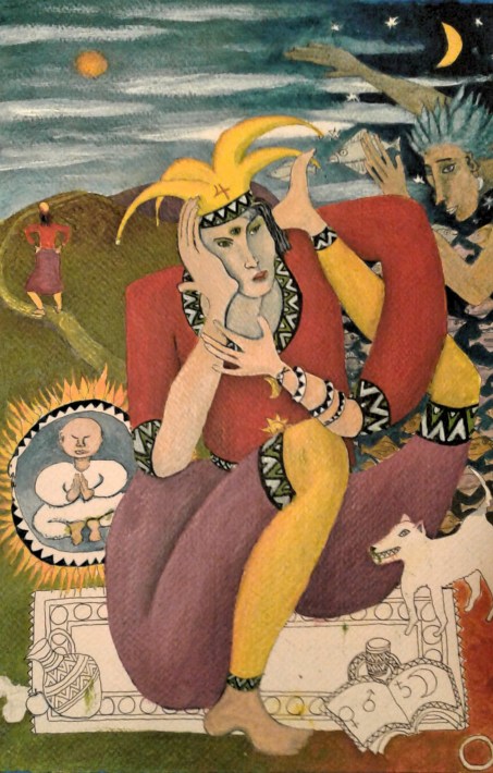 "The Fool" work in progress by Bea Garth, copyright 2016