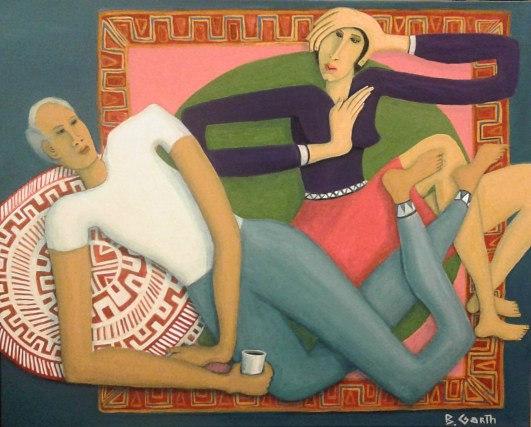 "Legs Like Vines or The Dilemma of Venus" acrylic on canvas painting by Bea Garth, copyright 2017